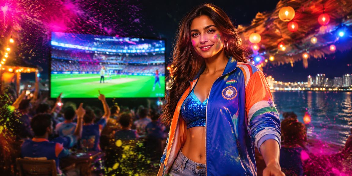 User browsing cricket betting options on mobile during Holi festival